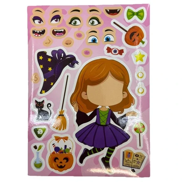 Make-a-face Sticker Stickers Sheets Make Your Halloween Monster 24 Sheets - Picture 10 of 16